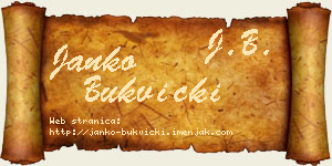 Janko Bukvički vizit kartica